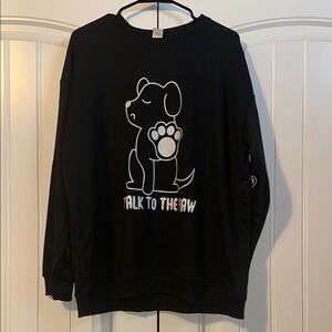Black Dog Long Sleeve Top - Talk to the Paw